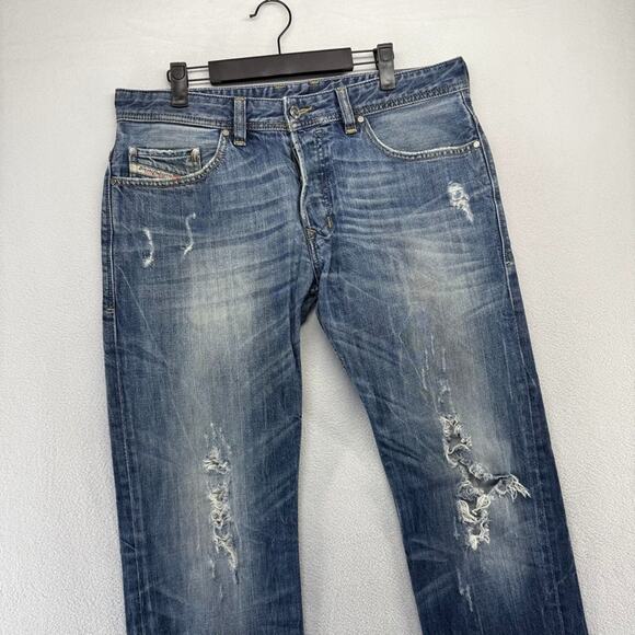 Diesel Jeans Mens 34 FIts 34x33 Regular Straight Whisker Faded Safado y2k Dark - Picture 2 of 14